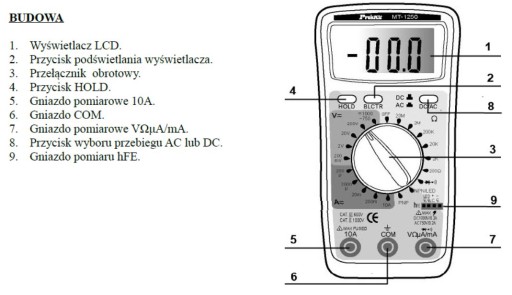 МУЛЬТИМЕТР ПРОСКИТ МТ-1250