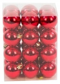 НЕ РАЗБИВАЕМЫЕ ШТУКИ 4 СМ RED BUBBLE BAUBLE 24 ШТ.