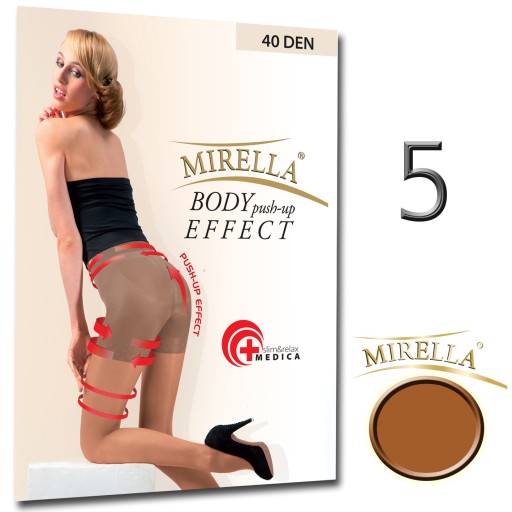 MIRELLA Rajstopy PUSH-UP 40den slim 5/XXL Visone