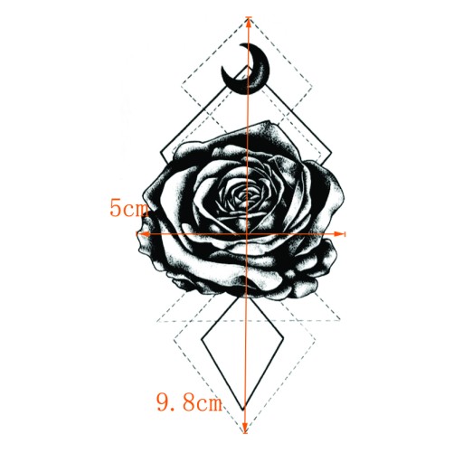 ВРЕМЕННАЯ татуировка роза песок роза луна луна