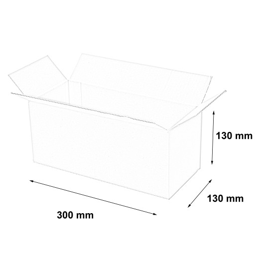 КАРТОННАЯ КОРОБКА 300х130х130мм С ЗАСЛОНКОЙ 400г - 20 шт.