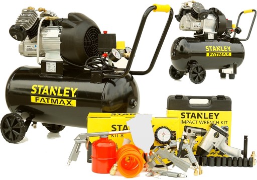 КОМПЛЕКТ ДВУХПОРШНЕВОГО КОМПРЕССОРА STANLEY 50L V2 + КЛЮЧ