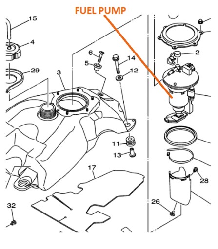 YAMAHA 16-21 YFM GRIZZLY 700 ФИЛЬТР ТОПЛИВНОГО НАСОСА