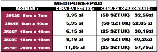 3M MEDIPORE + Pad 3562E 5см x 7см ПАТЧИ 50ШТ.