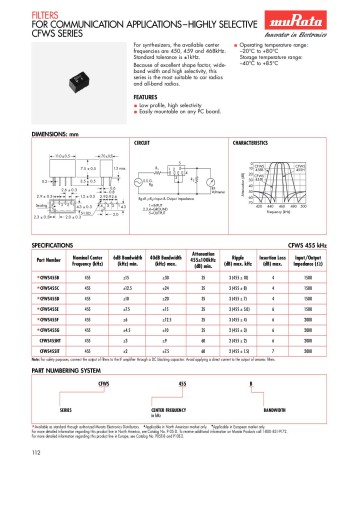 muRata 450 IT 2 кГц ФИЛЬТР II P.F. УНИДЕН 520 510