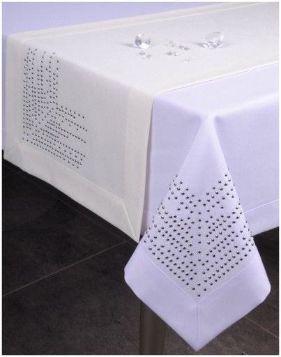 bieżnik na stół PANAMA DECOR dżety 40x180 plamoodporny pas ekri