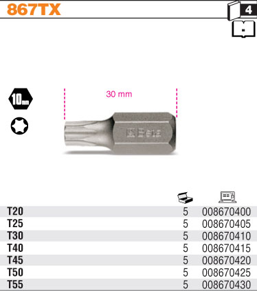 KOŃCÓWKA TORX BETA 867TX/40 T40 ZABIERAK 10MM