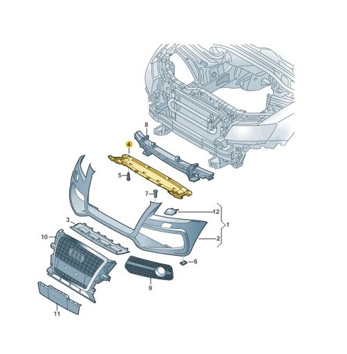 ELEMENT ZAMYKAJĄCY ZDERZAK PRZÓD DÓŁ AUDI Q5 SLINE