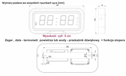 Промышленные светодиодные часы, секундомер, водонепроницаемый корпус IP66.