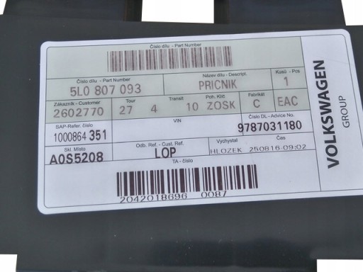 WZMOCNIENIE POPRZECZNE ZDERZAKA SKODA YETI 10-13