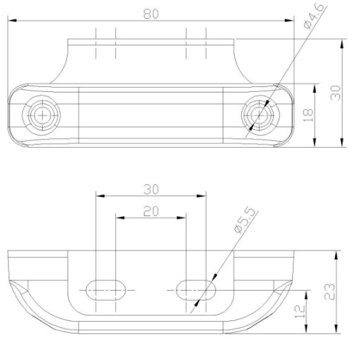 СВЕТОДИОДНЫЙ ГАБАРИТНЫЙ ФОНАРЬ FT-013 B+K БЕЛЫЙ ГАБАРИТНЫЙ ФОНАРЬ