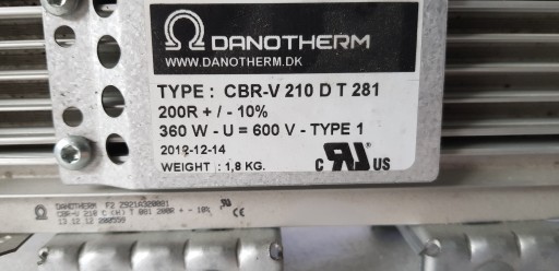 Тормозной резистор Danotherm CBR-V 210 D T 281 360 Вт