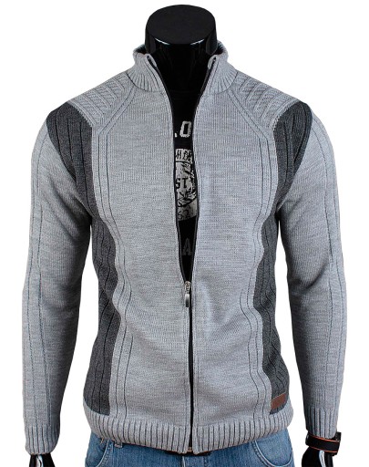SWETER Rozpinany ZAMEK N58 Szary__3XL_PRODUKT_PL