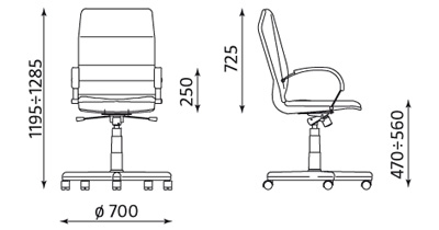 Кресло LINEA STEEL NS SWIVEL, лицевая кожа 06