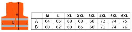 Оранжевый светоотражающий жилет, одобрение EN, крупный шрифт ФОТОГРАФ - 5XL