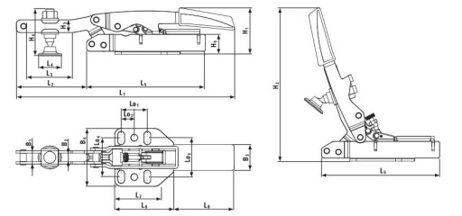 Вертикальный зажим Bessey STC-HH20 с горизонтальным основанием