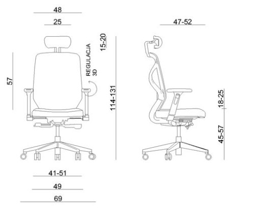 Кресло HERO ERGONOMIC SM-2327 Черная ткань