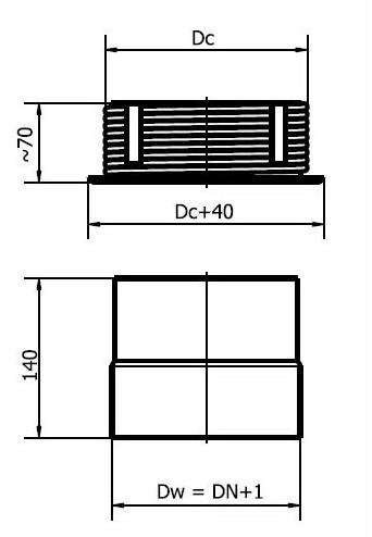 Вставка для керамических дымоходов WKC 180/200 DARCO