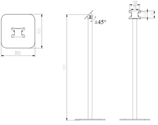 Edbak ITSV01 Подставка для планшета 7–15 футов, 5 кг