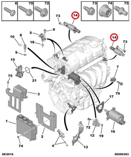 OE PSA ИЗМЕНЯЕМАЯ ФАЗА ГРМ PEUGEOT 1.4/1.6 (EP3/EP6)