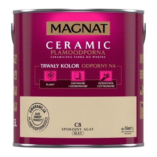 MAGNAT Ceramic farba do ścian 5L C8 SPOKOJNY AGAT