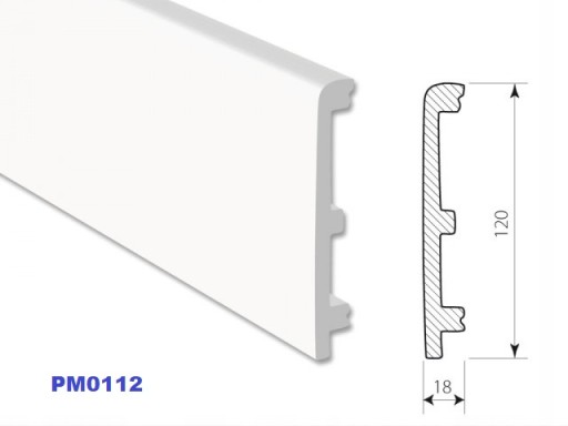 БЕЛАЯ ВОДОНЕПРОНИЦАЕМАЯ НАПОЛЬНАЯ ПЛАНКА Плинтус 0112