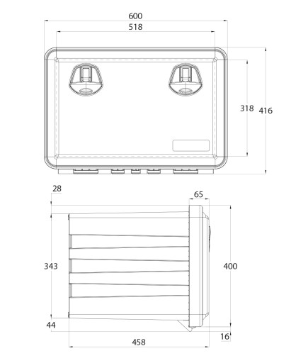 Ящик для инструментов DAKEN JUST 600 x 415 x 460 71,5 л, грузовой автобус 45 кг