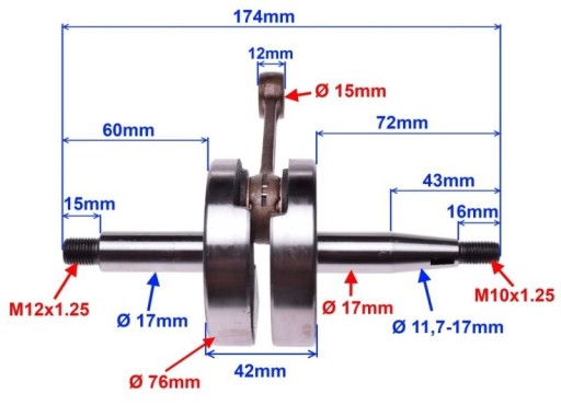 КОЛЕНВАЛ AM6 APRILIA RS 50 YAMAHA TZR DT 50