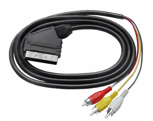 Подбородочный кабель 3 x RCA – EURO SCART 1,2 м AV Видео ТВ