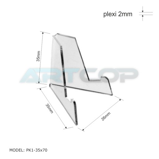 Stojak z PLEXI na małe ulotki, wizytówki, cenówki
