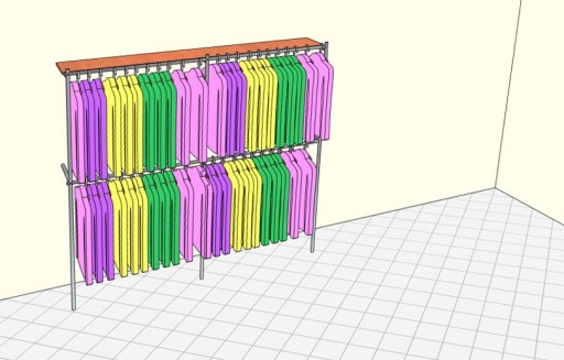 ПОЛКА С ПОЛКОЙ 2х2м СТОЙКА ВЕШИВКА ДЛЯ ОДЕЖДЫ c1
