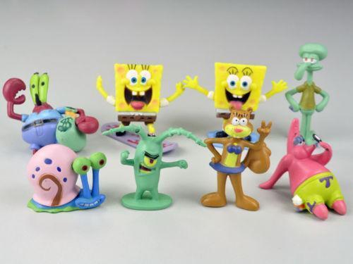 FIGURKA FIGURKI SPONGEBOB 8 SZTUK KANCIASTOPORTY