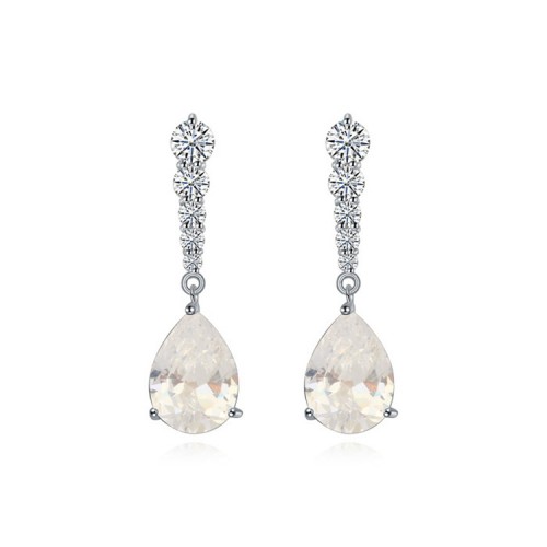 KOL 599/233 KOLCZYKI KRYSZTAŁY BIAŁE ZŁOTO CRYSTAL