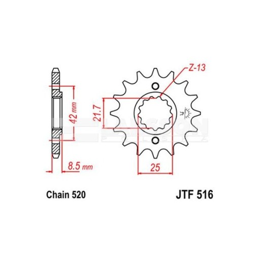 Zębatka przednia Kawasaki EL KLR SUZUKI GS 500 jtf516.15