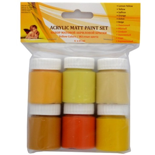 Farby matowe DailyArt 6x25ml Odcienie żółci