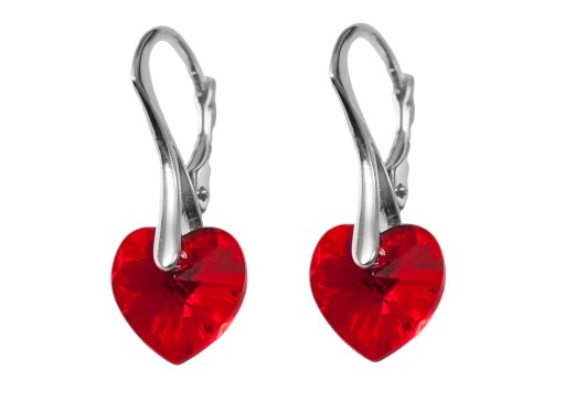 z kr Swarovski Serce HEART 10mm kolczyki kolory