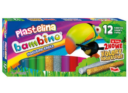PLASTELINA BAMBINO 12 kol w tym złota i srebrna