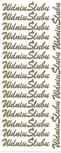 STICKERSY Naklejki Napis W dniu Ślubu 