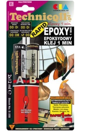 KLEJ EPOKSYDOWY BEZBARWNY 2x12ml - TECHNICQLL