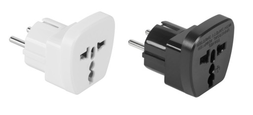 Adapter AC wtyk polski na gniazdo AC GB+USA kolor