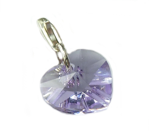 charms srebro SERCE Swarovski VIOLET zawieszka