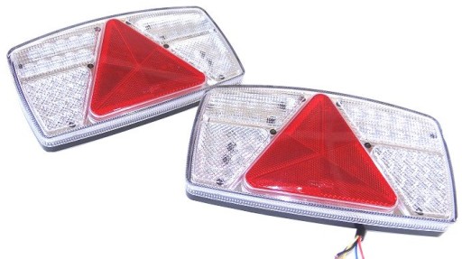 [ZESTAW] - 2 x Lampa tylna (L1815 + L1813) biało czerwona led zespolona dio