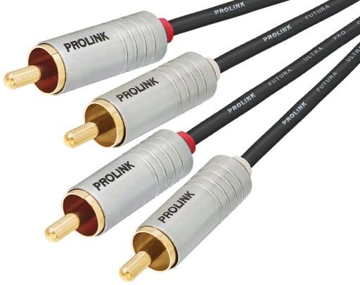 KABEL PRZEWÓD 2 RCA CINCH PROLINK FUTURA SLIM 1m