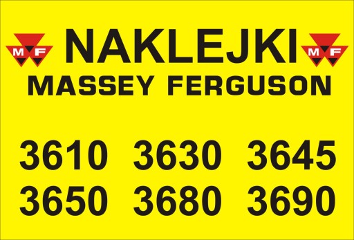 NAKLEJKI MF 3610 3630 3645 3680 90 massey ferguson