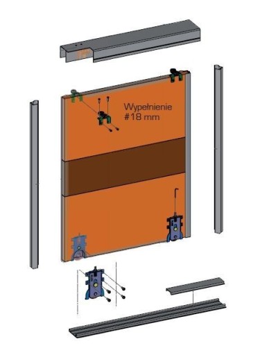 SYSTEM DRZWI PRZESUWNE GTV 2D/1,5M/ER ALU