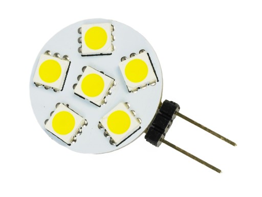 Żarówka G4 6 LED 12V 1,5W 5050 SMD 100lm Zimny