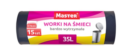 Worki na śmieci odpady czarne 35l 15szt