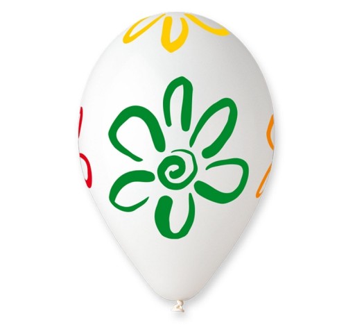 Balon Malowane Kwiaty Roczek Urodziny Party 1szt