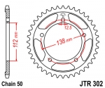 Zębatka tylna JTR CBR 600, CBF 1000,CBR 900 44z