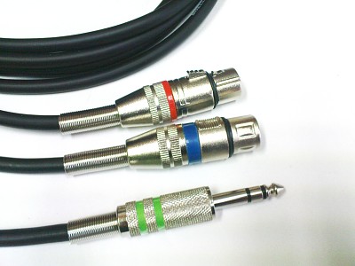 SHELLER stereo Jack 6.3S / 2x XLR żeński 5 m